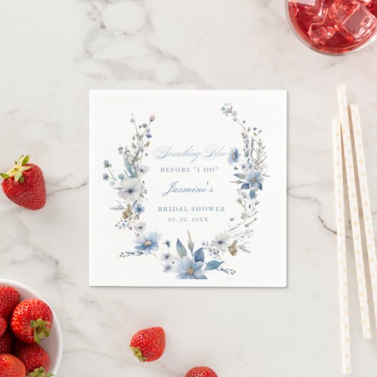 Floral Etwas Blau bevor ich Brautparty mache Serviette (Beispiel)