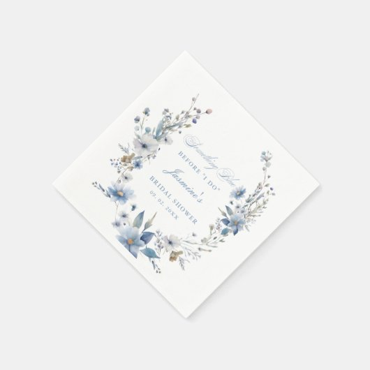 Floral Etwas Blau bevor ich Brautparty mache Serviette (Ecke)