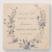 Floral Etwas Blau bevor ich Brautparty mache Steinuntersetzer (Vorderseite)