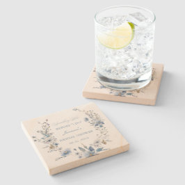 Floral Etwas Blau bevor ich Brautparty mache Steinuntersetzer