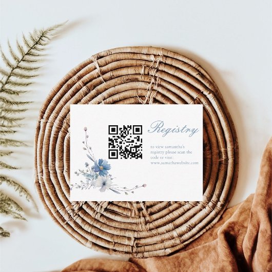 Floral Etwas Blau bevor ich Bridal Registrierung Begleitkarte