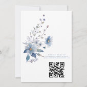 Floral Etwas Blau bevor ich QR-Brautparty Einladung (Rückseite)