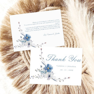 Floral Etwas blaues Brautparty Danke Karte