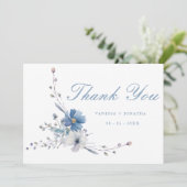 Floral Etwas blaues Brautparty Danke Karte (Stehend Vorderseite)