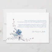 Floral Etwas blaues Brautparty Danke Karte (Rückseite)