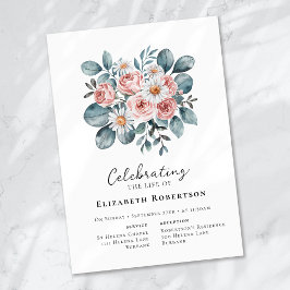 Floral Eucalyptus Boho Beerdigung Einladung