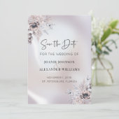 Floral Eucalyptus Luxe Pearl Wedding Save The Date (Stehend Vorderseite)