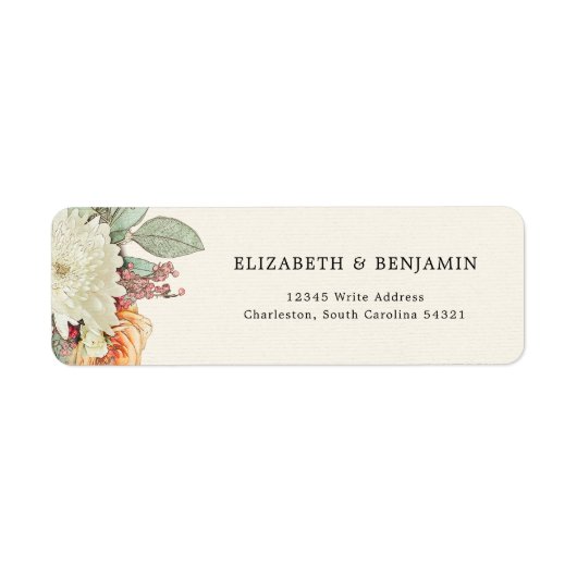 Floral Eucalyptus Rose Wedding RSVP Return Address (Vorne)
