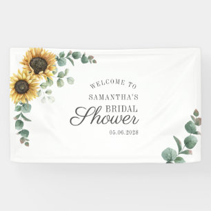 Floral Eucalyptus Sunflower Script-Brautparty Banner