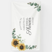 Floral Eucalyptus Sunflower Script-Brautparty Banner (Vertikal)