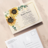 Floral Eucalyptus Sunflower Script-Brautparty Einladungspostkarte