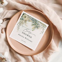 Floral Eucalyptus Watercolor Green Gold