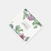 Floral Eucalyptus Watercolor Script-Brautparty Serviette (Ecke)