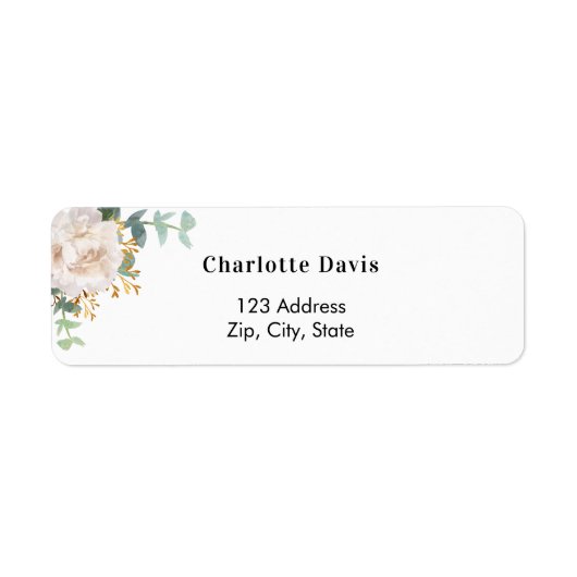 Floral eucalyptus white return address label (Vorne)