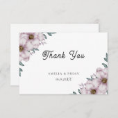 Floral Eukalyptus Summer Wedding Dankeschön Karte (Vorne/Hinten)