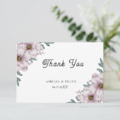 Floral Eukalyptus Wedding Danke Karte (Stehend Vorderseite)