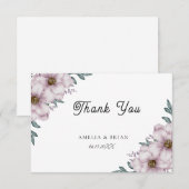 Floral Eukalyptus Wedding Danke Karte (Vorne/Hinten)