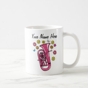 Floral Euphonium Blume Brass Musician Custom Kaffeetasse
