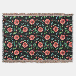 Floral Exotische Blume und Blätter Muster-45654 Decke