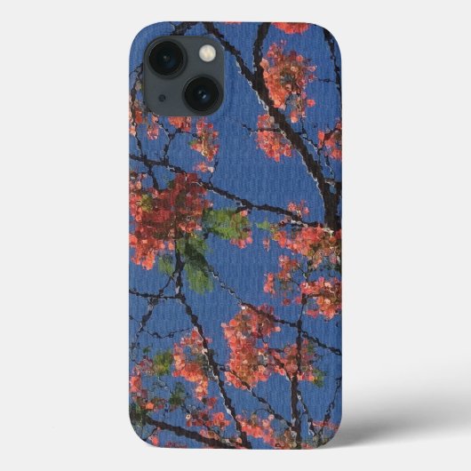 Floral Fabric, Blue Case-Mate iPhone Hülle (Rückseite)