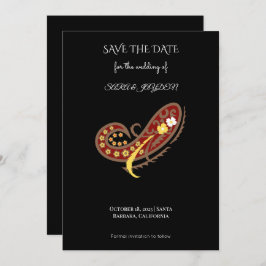 Floral Fabric Pattern – Paisley Clip Art Poster Save The Date