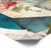 Floral Face Mixed Media Collage Ephemere Decoupage Poster (Ecke)
