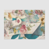 Floral Face Mixed Media Collage Ephemere Decoupage Seidenpapier (Vorderseite)