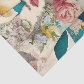 Floral Face Mixed Media Collage Ephemere Decoupage Seidenpapier (Ausschnitt)