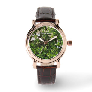 Floral Faced Watch "Es gibt nur die Gegenwart" Armbanduhr