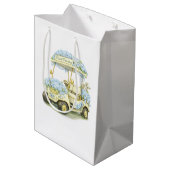 Floral Fairway Golf Gift Bag Mittlere Geschenktüte (Rückseite Schrägansicht)