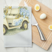 Floral Fairway Hydrangea Golf Cart Sage Tea Towel Geschirrtuch (Viertel Falte)