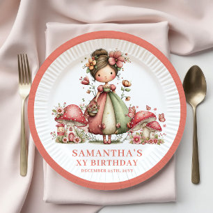 Floral Fairy 3. Geburtstag Pastell Rosa Party Papi Pappteller