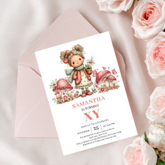 Floral Fairy 8. Geburtstag Blush Rosa Einladungska Einladung