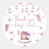 Floral Fairy Birthday 1. Fairy Vielen Dank Runder Aufkleber (Vorderseite)