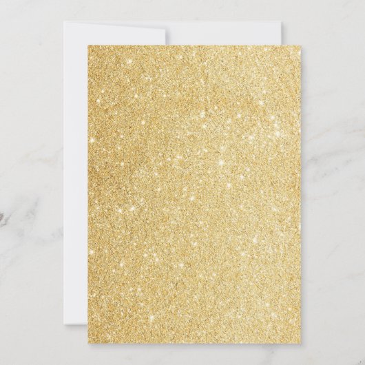 Floral Fairy Birthday Gold Glitzer Einladung (Rückseite)