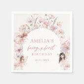 Floral Fairy Birthday Napkins Serviette (Vorderseite)