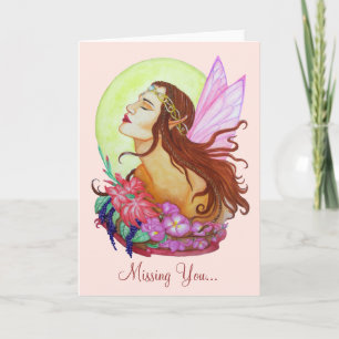 Floral Fairy Blank "Miss You"-Karte Karte