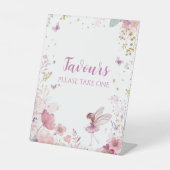 Floral Fairy First Birthday Party Favours  Sockelschild (Vorderseite)