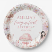 Floral Fairy First Birthday Party Paper Plates Pappteller (Vorderseite)