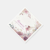 Floral Fairy First Birthday Personalised Napkin Serviette (Ecke)