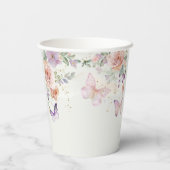 Floral Fairy First Birthday Personalised Paper Cup Pappbecher (Rückseite)