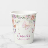 Floral Fairy First Birthday Personalised Paper Cup Pappbecher (Vorderseite)