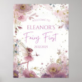 Floral Fairy First Birthday Personalised Welcome Poster (Vorne)