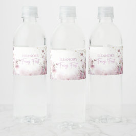 Floral Fairy First Personalised Party Bottle Label Wasserflaschenetikett