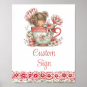 Floral Fairy Girl Blush Pastel Birthday Custom Sig Poster (Vorne)