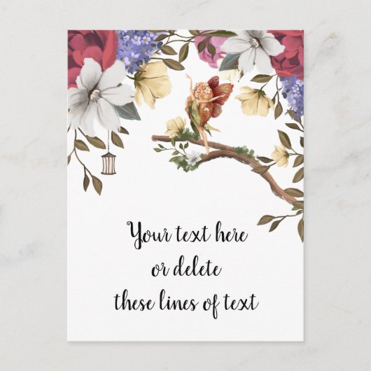 Floral Fairy Postcard Postkarte (Vorderseite)