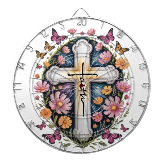 Floral Faith Cross Dartscheibe (vorne)