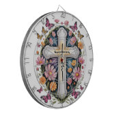 Floral Faith Cross Dartscheibe (Vorderseite Links)