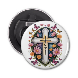 Floral Faith Cross Flaschenöffner