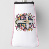 Floral Faith Cross Golf Headcover (Rotieren 90)
